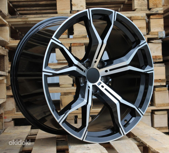 R21x11.5  5X120  ET  37  74.1  B5498  (HE5034)  Black Polished (MB)  For BMW  (P1)  (Rear+Front)