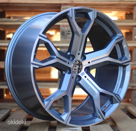 R21x10.5  5X112  ET  43  66.6  B5498  (BYD1538)  Grey Polished (MG)  For BMW  (K3)  ((GMF) Rear+Front)
