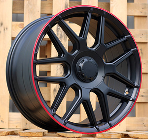 R20x8.5  5X112  ET  38  66.6  B5318  (LA5424)  Black Half Matt+Red Lip (BLHMRL)  For MER  (K3)  (Rear+Front (M2-R/U4B)) (1 foto / 1)