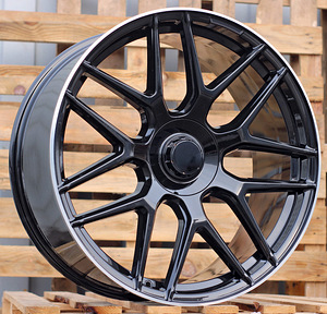R20x8.5  5X112  ET  35  66.6  B5318  (IN7040)  Black+Polished Lip (BLPL)  For MER  (P1)  (Satin Black Machined Lip Rear+Front) (1 foto / 1)