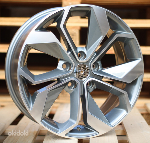R15x6.5  5X114.3  ET  45  66.1  B5168  Grey Polished+Powder Coating (MGPC)  For RENAU  (R)  ((AKC 55 Eur))