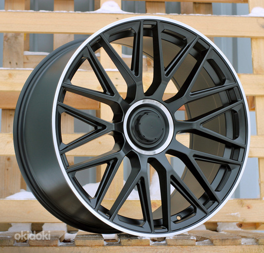 R18x8  5X112  ET  43  66.6  B1766  (IN1118)  Black Half Matt+Polished Lip (BLHMPL)  For MER  (P2)  (HYBRID FORGED)