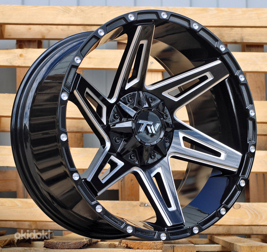 R20x10  12X135/139  ET  M12  106.1  B1676  Black+Milling (BLML)  For 4X4  (K3)  (Milling Windows+Rivets)