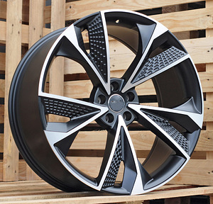 R22x9.5  5X112  ET  20  66.5  B1566  (IND5456)  Black Polished Matt (MBM)  For AUD  (K7) (1 foto / 1)