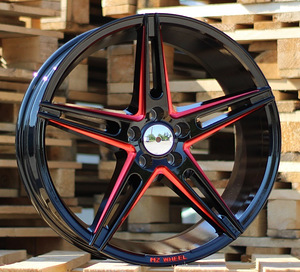 R18x8.5  5X100  ET  32  73.1  B1455  Black Polished+Red Line (SBR)  For RACIN  (K7) (1 foto / 1)