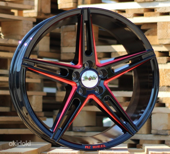 R18x8.5  5X100  ET  32  73.1  B1455  Black Polished+Red Line (SBR)  For RACIN  (K7)