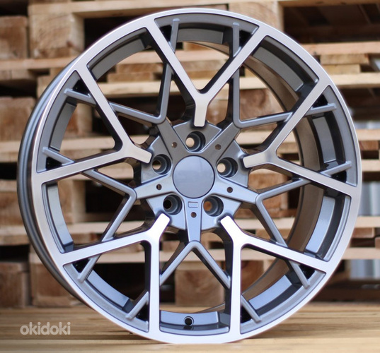 R20x9.5  5X112  ET  37  66.6  B1383  Grey Polished+Powder Coating (MGPC)  For BMW  (P)  (Rear+Front)