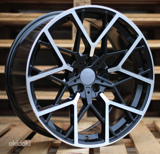 R19x8.5  5X112  ET  26  66.6  B1383  Black Polished+Powder Coating (MBPC)  For BMW  (P)  (Rear+Front)