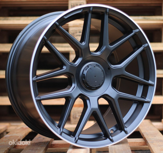 R19x8.5  5X112  ET  38  66.6  B1258  Black Half Matt+Polished Lip (BLHMPL)  For MER  (Z6+Z1)  (Rear+Front)