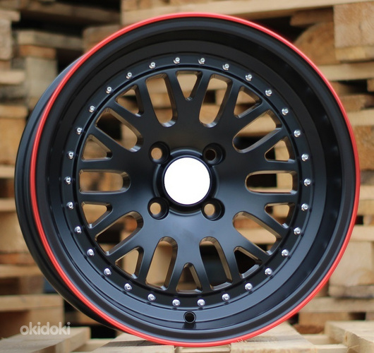 R15x8  4X100  ET  0  73.1  B1160  Black+Red Line (BR)  For RACIN  (P2)