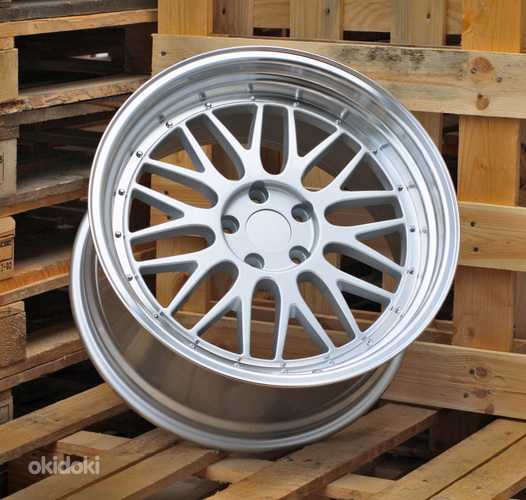 R19x8.5  5X112  ET  35  66.5  B1032  Silver+Polished Lip (SP)  For RACIN  (P1)  (Rear+Front  Style BBS)