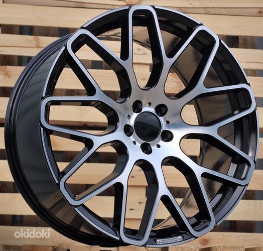 R20x9.5  5X112  ET  35  66.5  AT967  (IN0186)  Black Polished (MB)  For MER  (P1)  (BRABUS Style Rear+Front)
