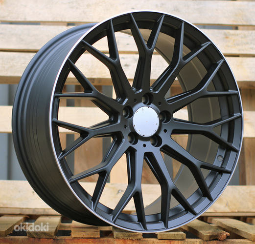 R19x9  5X112  ET  50  66.6  YS1180  Black Half Matt+Polished Lip (BLHMPL)  For MER  (P+P2)  (HYBRID FORGED Front+Rear)