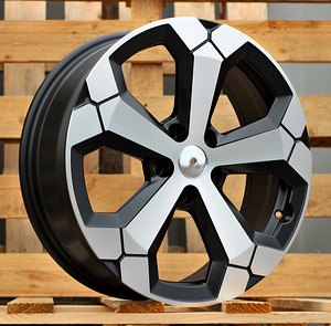 R17x6.5  5X114.3  ET  45  66.1  Y1274  Black Polished Half Matt (MBHM)  For DACIA  (R+P+P2)  (NEW Model) (1 foto / 1)