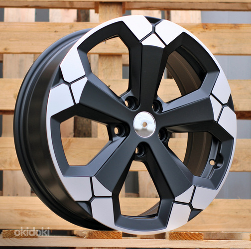 R17x6.5  5X114.3  ET  32  66.1  Y1274  (BKY1274)  Black Partial Polished Half Matt (BPHM)  For DACIA