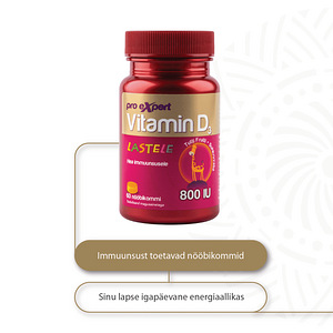 Vitamin D3 Pro Expert Lastele 800IU N60 nööbikommid (2 foto / 4)