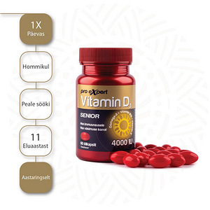 Vitamin D3 Pro Expert 4000IU SENIOR N60 õlikapslid (4 foto / 4)
