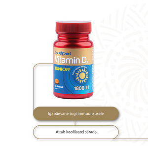 Vitamin D3 1800 PRO EXPERT JUNIOR N60 õlikapslid (2 foto / 4)