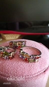 Серьги и кольцо 19 размер , новые плюс шелковый платок (фото #4)