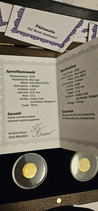 Puhtast kullast müntide komplekt "Eestimaa sümbolid" (10 foto / 10)