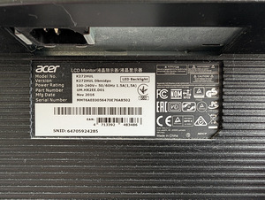 Монитор Acer k272hul, 2К, IPS матрица - на детали / ремонт (3 фото из 4)