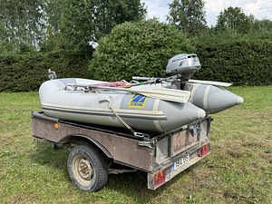 ЛОДКА ПВХ ZODIAC 285, ЛОД.МОТОР HONDA BF 2.3, ПРИЦЕП