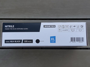 UUED WORTEX nitriilkindad, puudrita 100tk, suurus: XL (3 foto / 8)