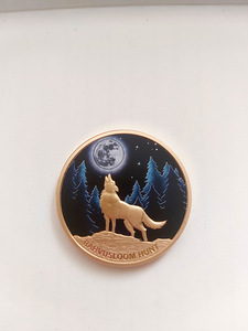 Värviline kullatud medal "Hunt" (2 foto / 5)