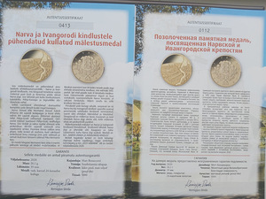 Narva ja Ivangorodi kindlustele pühendatud kullatud medal (3 foto / 3)