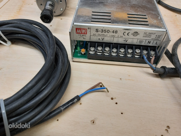 Шпиндель ЧПУ 500Вт + блок питания + провода. В рабочем поряд (фото #5)