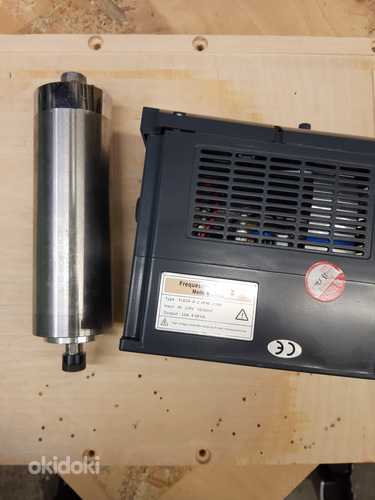 Шпиндель 800 Вт, с водяным охлаждением + новый преобразователь частоты 2,2 кВт (фото #3)