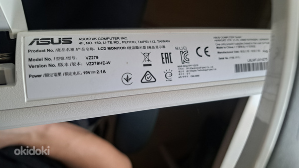 ASUS Monitor 27 inch VZ279HE-W IPS FHD VGA HDMI SLIM Monitor (foto #3)