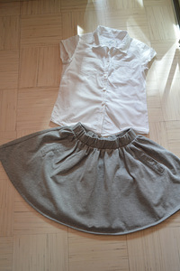 H&M белая блузка 140 размера и юбка с карманами