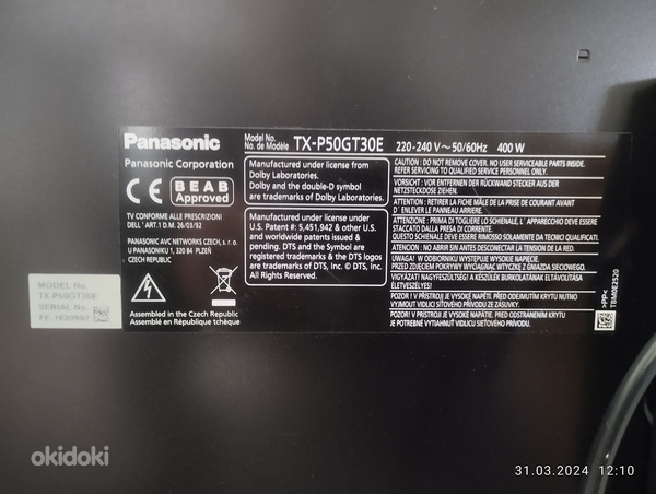 Plasma TV Panasonic TX-P50GT30E (foto #2)
