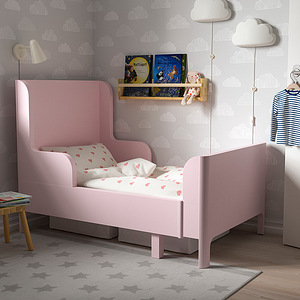 BUSUNGE раздвижная кровать, 80x200 см, светло-розовый
