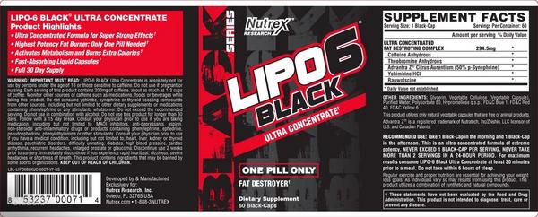 Lipo 6 black ultra concentrate 60 порций (фото #1)