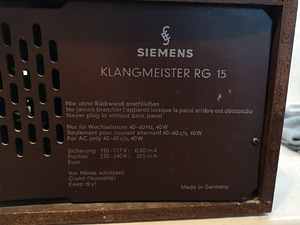 RAADIO SIEMENS KLANGMEISTER RS 15 (3 foto / 3)