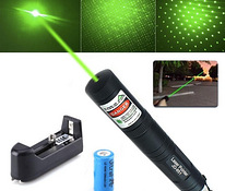 Зеленая лазерная указка 2в1 - аккумулятор, зарядное устройство