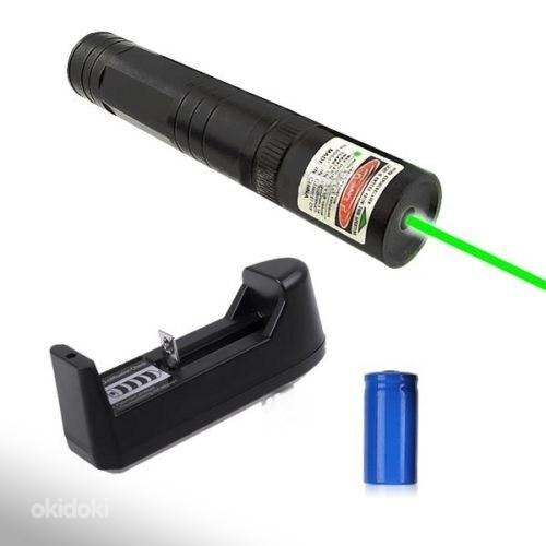 Зеленая лазерная указка 2в1 - аккумулятор, зарядное устройство (фото #2)