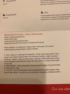 Langevarjuhüppe kinkekaart (4 foto / 5)