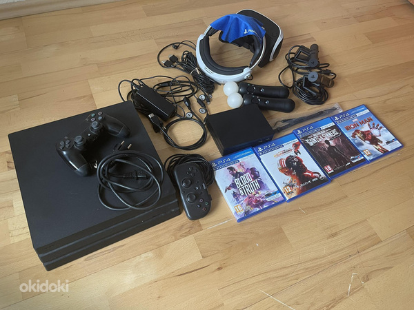 Playstation 4 PRO 1TB Konsool + VR + Move puldid ja Mängud. (foto #1)