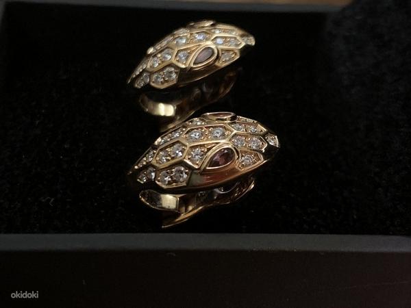 Serpenti Seduttori earrings in rose gold with rubellite eyes (foto #7)