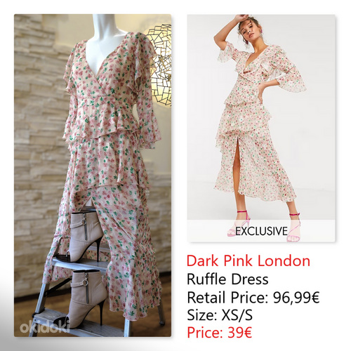 Dark Pink London. Eksklusiivne kleit. XS-S