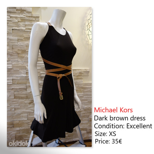 Michael Kors. Stiilne kleit nahkrihmaga. XS