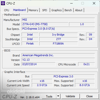 MSI Z77A-G43 ATX s1155