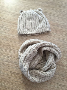 Шапка+шарф, р.122 см