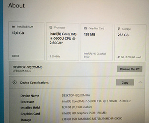 Fujitsu LifeBook S935 (i7, 12GB RAM) (2 foto / 3)