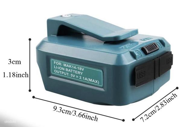 USB laadimisadapter Makita 14,4 V 18 V liitiumakule (foto #4)