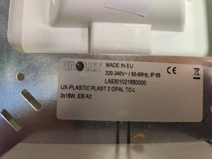 Plafoonvalgusti 2x18w uus IP44 (2 foto / 2)