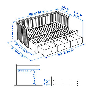 Кровать Ikea Hemnes с 2 матрасами (2 фото из 4)
